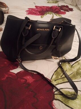 MICHAEL KORS Navy Blue Leather Satchel Bag